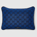 GG cotton rectangular cushion - blue GG cotton