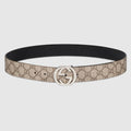 GG Supreme / Black Leather Reversible Belt - GG Supreme / Black Leather