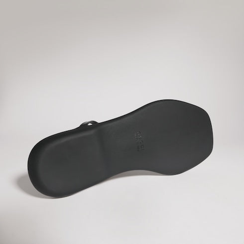 Men's thong sandal - black leather
