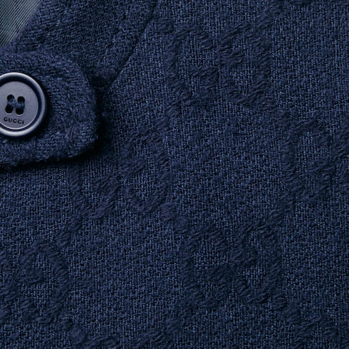 Children's GG wool coat - blue
