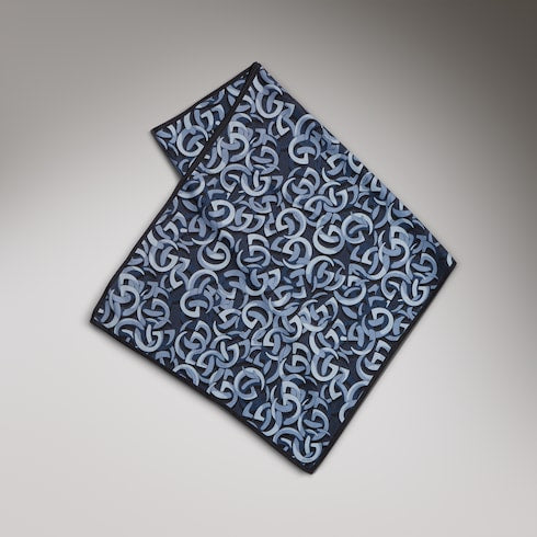 Gucci Double G cotton silk stole - blue