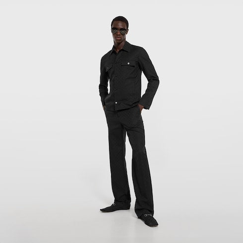GG cotton canvas jacket - black