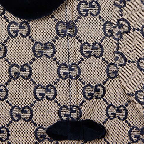 Baby GG canvas dress - beige and blue