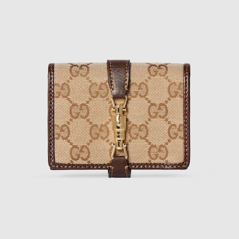 Gucci Jackie medium wallet - sand and brown GG canvas