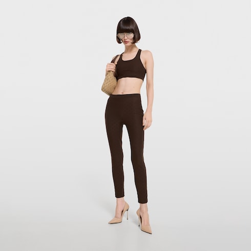 GG jersey jacquard top - brown