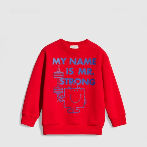 Children's cotton sweatshirt with print - red