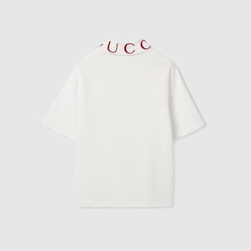 Children's stretch cotton polo shirt - white