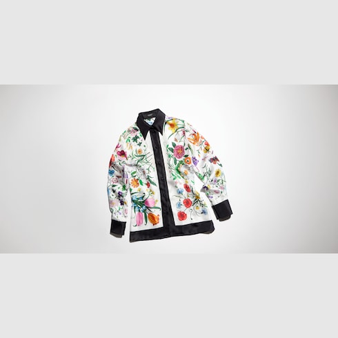 Printed silk shirt - multicolor
