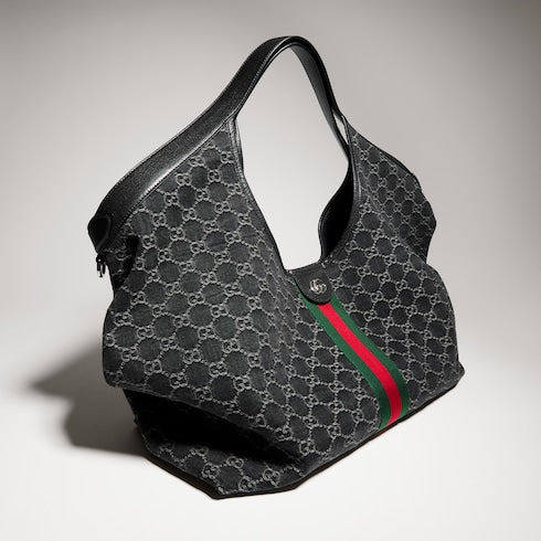 Gucci Giglio large tote bag - black GG denim