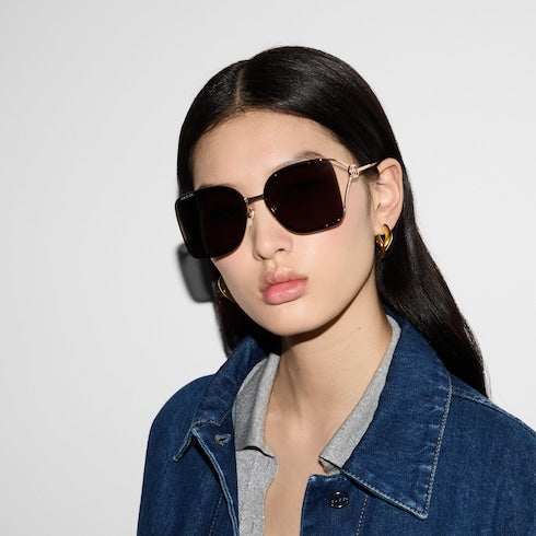 Square frame sunglasses - rose gold