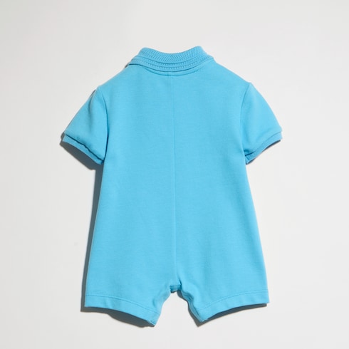 Baby cotton one-piece with embroidery - light blue