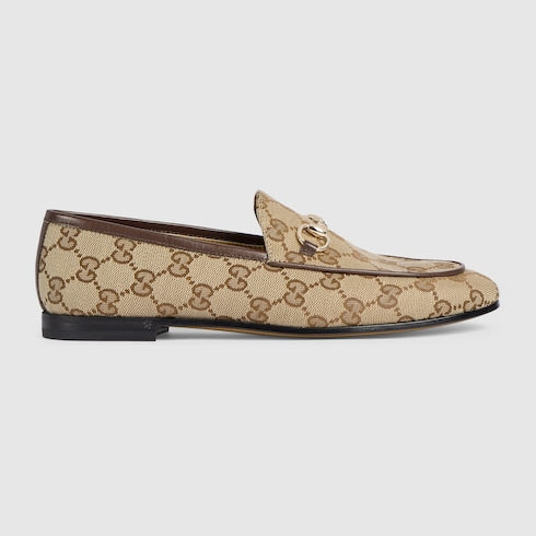 Women's Gucci Jordaan loafer - beige and ebony GG canvas