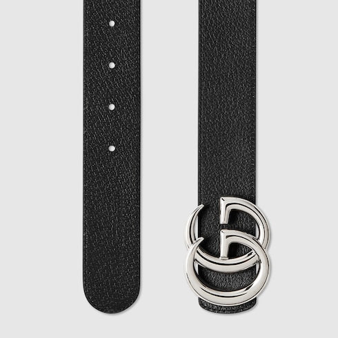 Reversible GG Marmont belt - black leather