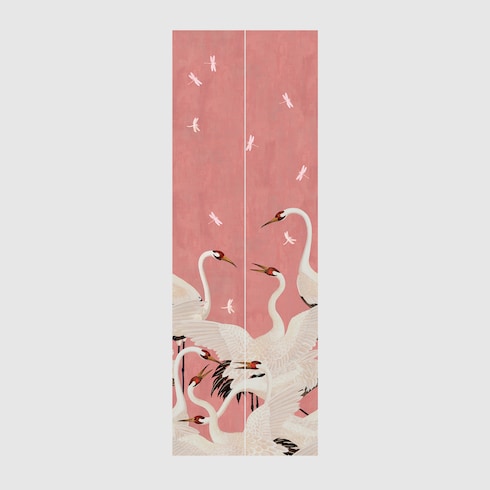 Heron print wallpaper