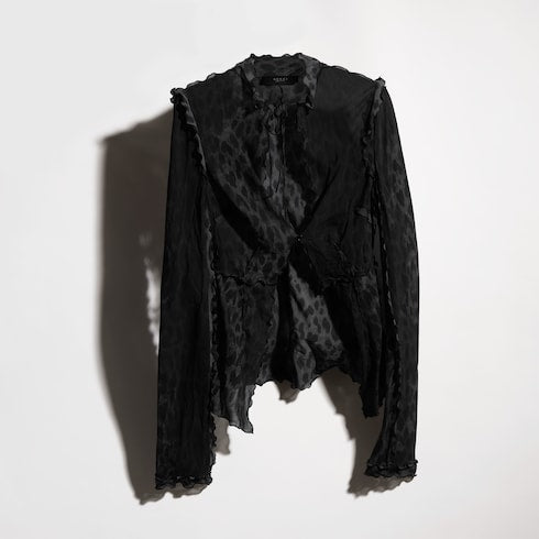 Printed silk blend shirt - black