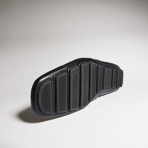 Men's slipper with Double G - black calf hair
