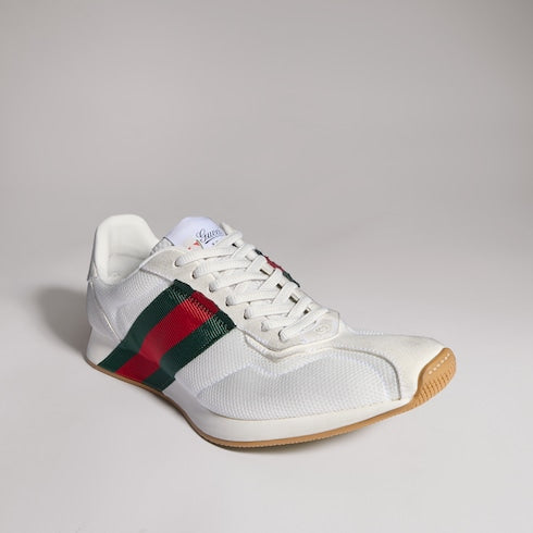 Women's Gucci Tempo sneaker - white mesh and suede