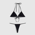 Stretch jersey bikini with Interlocking G - black