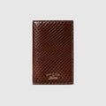 Lira card case - dark brown python leather