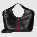 Gucci Giglio small tote bag - black GG leather