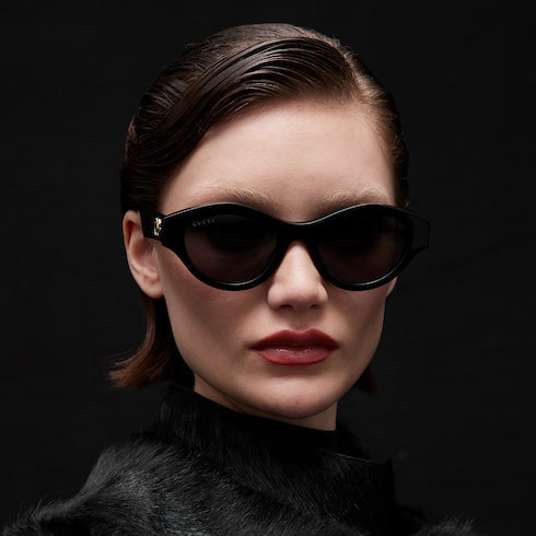 Cat-eye frame sunglasses - black