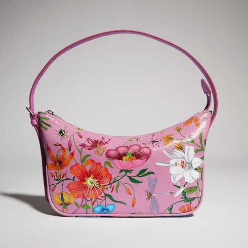 Lady Lunetta small shoulder bag - pink and multicolor canvas