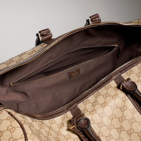 Gucci Essence Classic large duffle bag - sand and brown GG canvas