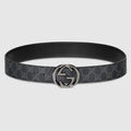 Reversible belt with Interlocking G buckle - black Supreme and leather