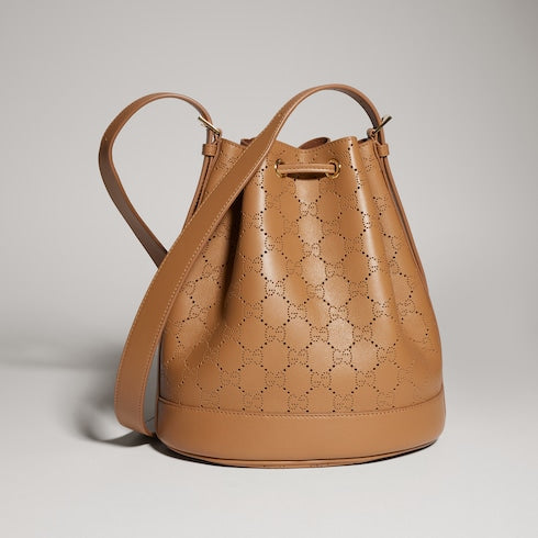Gucci Venice small bucket bag - dark beige GG leather