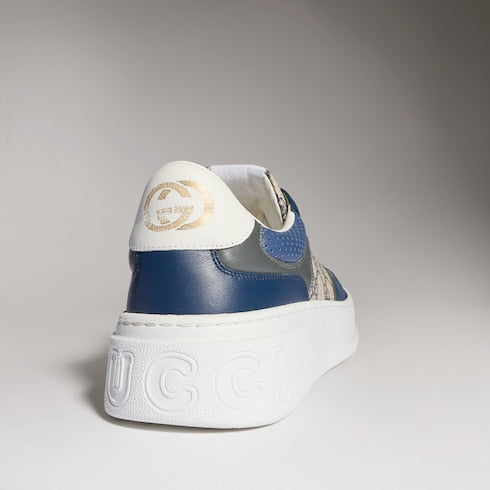Men's chunky sneaker with GG - beige and blue Supreme