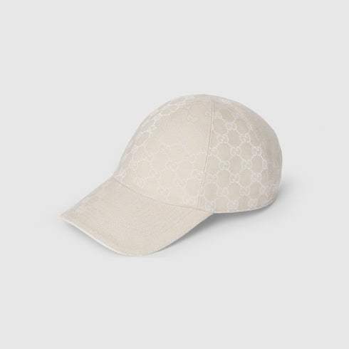 GG cotton canvas baseball hat - ivory