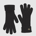 Wool cashmere gloves with Double G - black