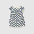 Baby GG nylon dress - navy and off white
