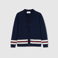 Children's cotton cardigan with Web - dark blue