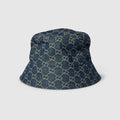 GG cotton denim bucket hat - blue