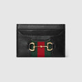 Gucci Horsebit Web card case - black leather