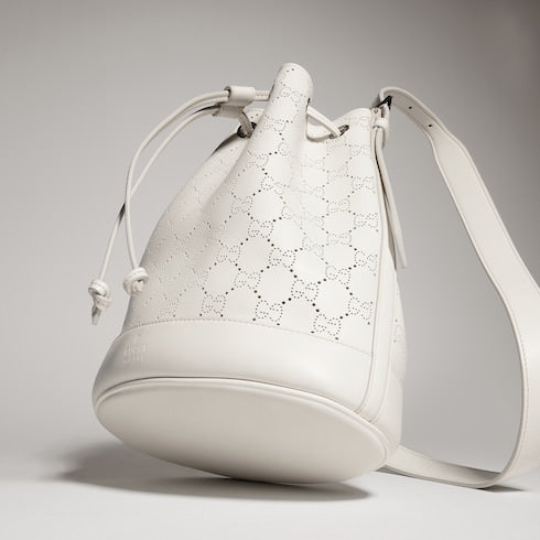 Gucci Venice small bucket bag - white GG leather