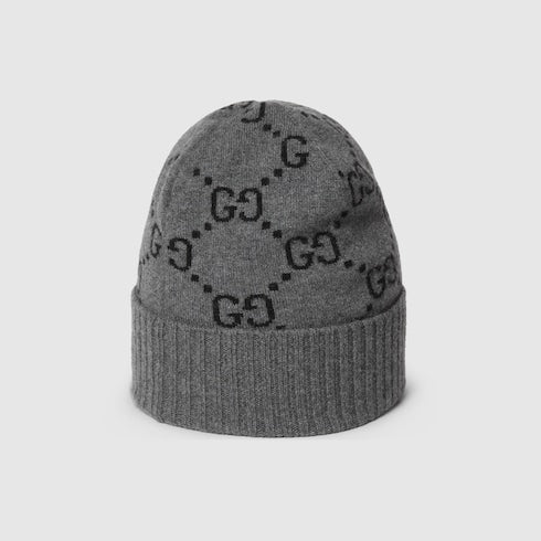 GG cashmere hat - black and grey