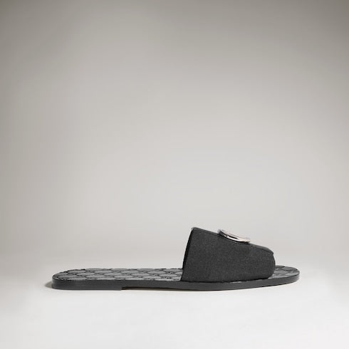 Men's Riviera slide sandal - black elastic band