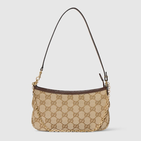 Gossip small shoulder bag - sand and brown GG canvas
