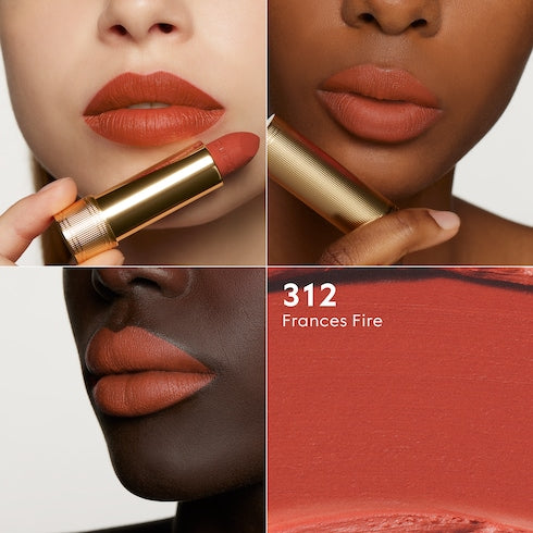 120 Sonia Light Beige, Rouge à Lèvres Mat Lipstick - 312 Frances Fire