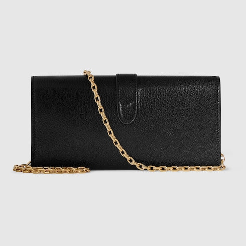 Gucci Jackie wallet on chain - black leather