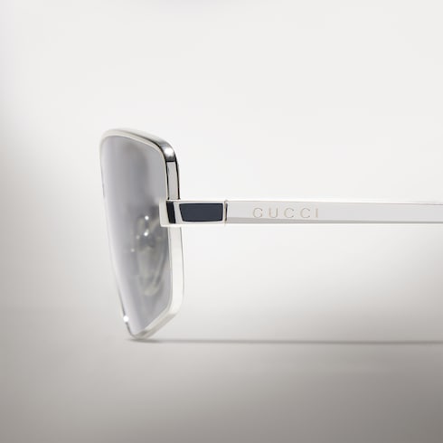 Rectangular optical frame - silver-toned