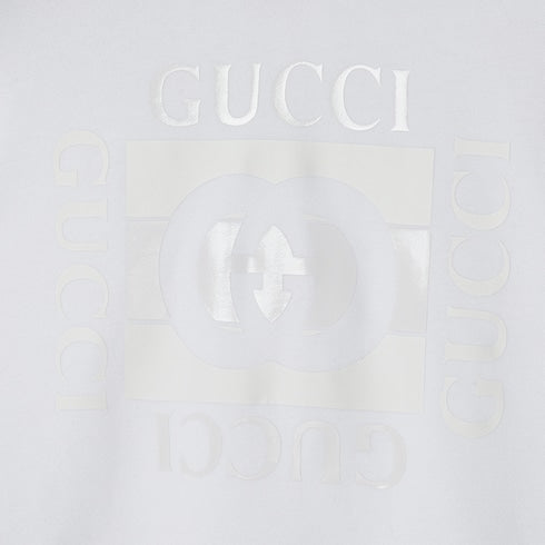 Cotton jersey sweatshirt with print - white