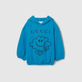 Baby cotton sweatshirt with print - blue