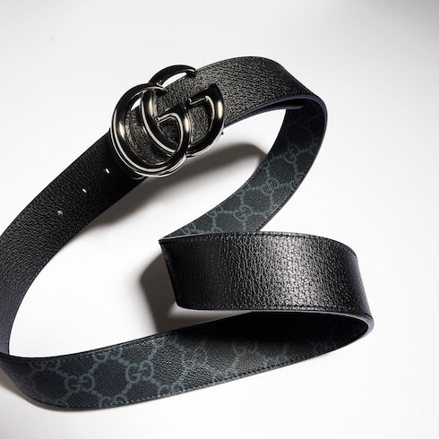 Reversible GG Marmont belt - black leather