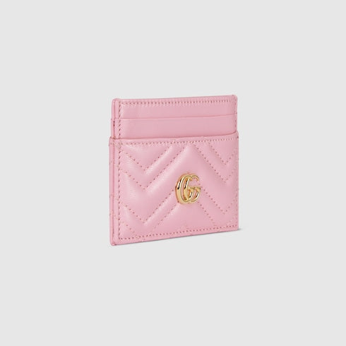 GG Marmont card case - light pink leather