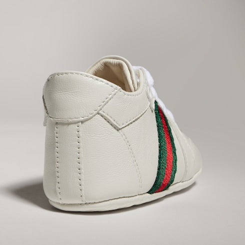 Baby Stretch low top sneaker - white leather