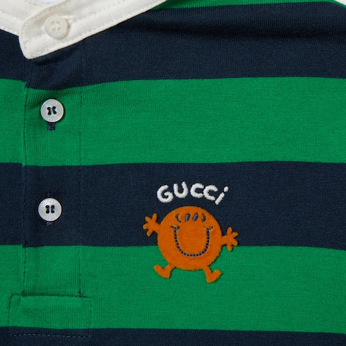 Children's jersey polo shirt - green and dark blue