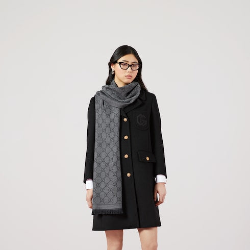 GG wool scarf - Grey